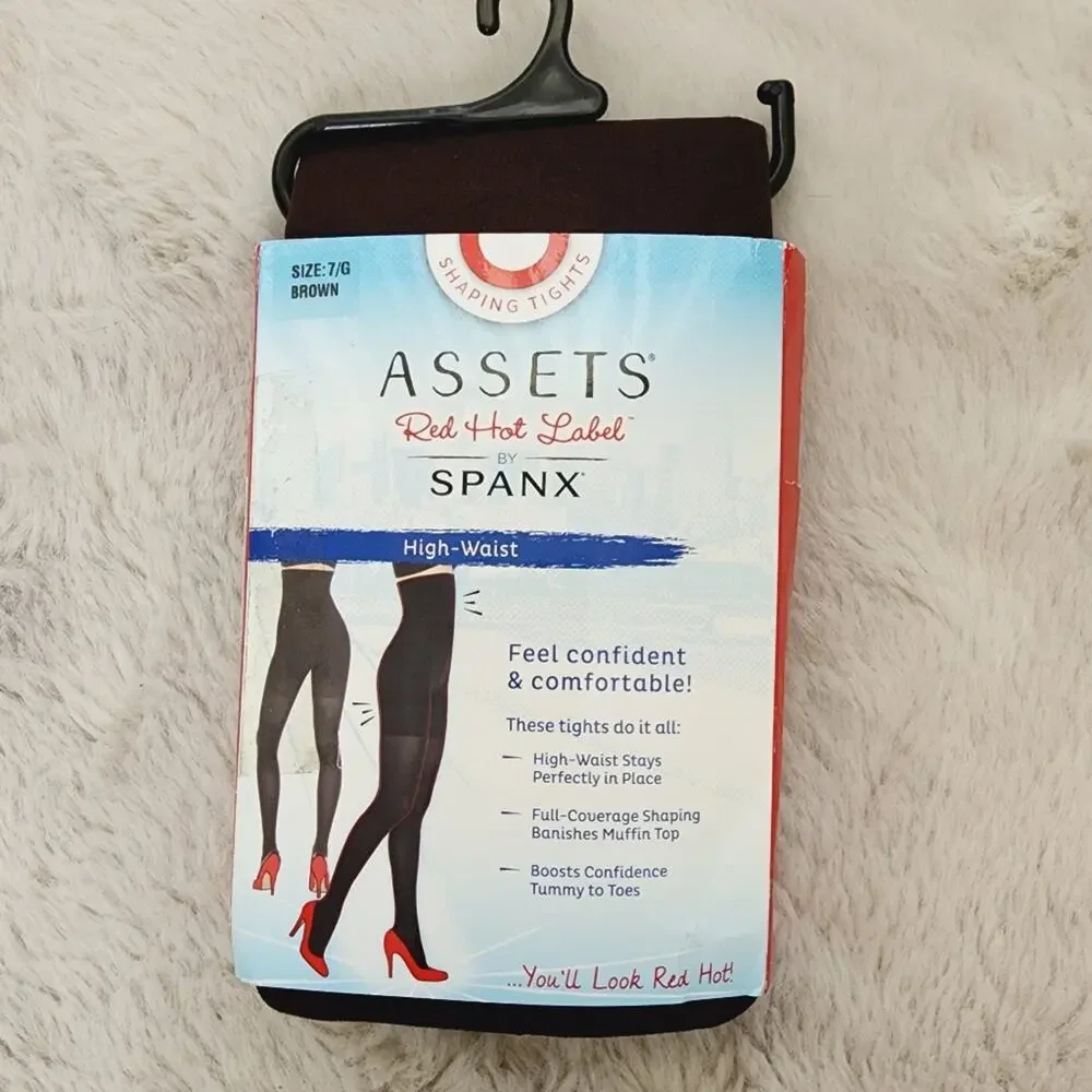 Spanx Red Hot Opaque Shaping Tights High-Waist Brown Plus Size 7/G NWT